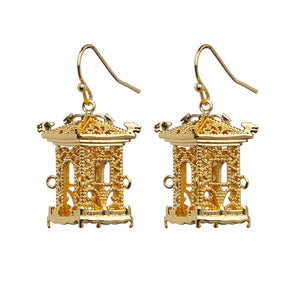 Gold Pagoda Earrings
