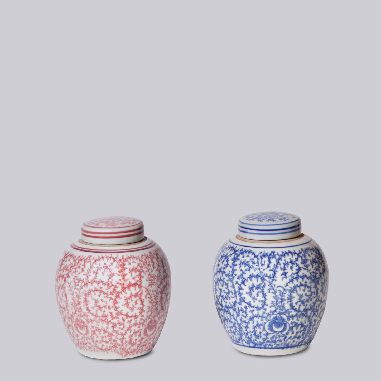 Mini Blue & White Peony Jar