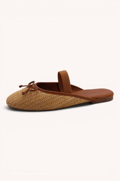 Gold Ballet Flat Mules