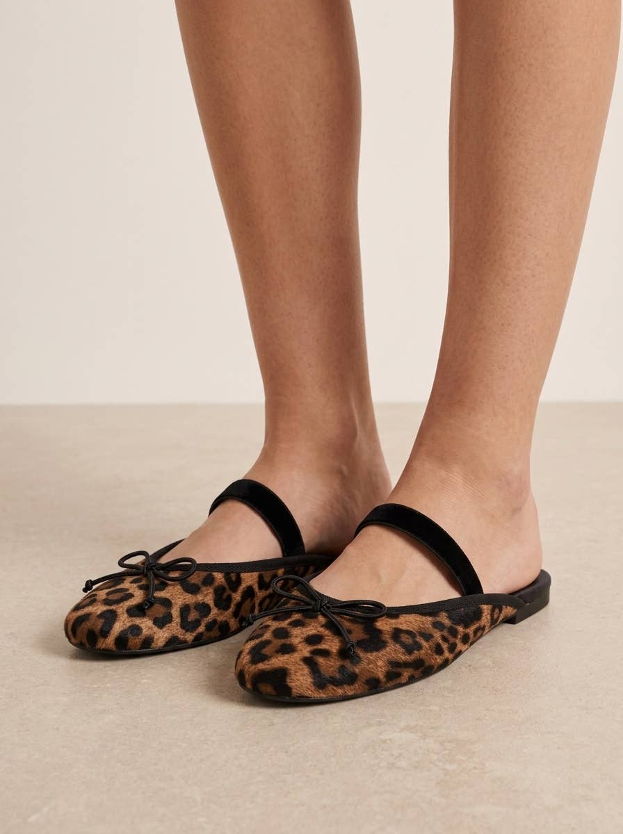 Gold Ballet Flat Mules