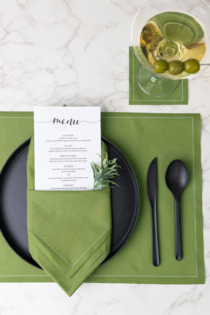 Green Cocktail Napkin Roll