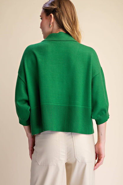 Kelly Green V Neck Sweater