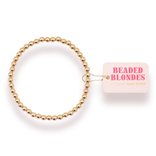 4mm Gold Beaded Bracelet - Petite