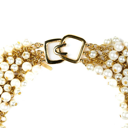 Gold and Pearl Cluster Necklace