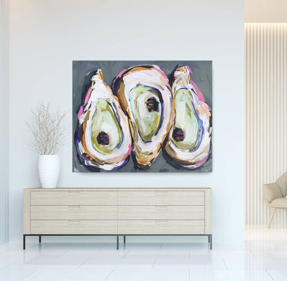 "Oysters on Blue": Print  30" x 40"