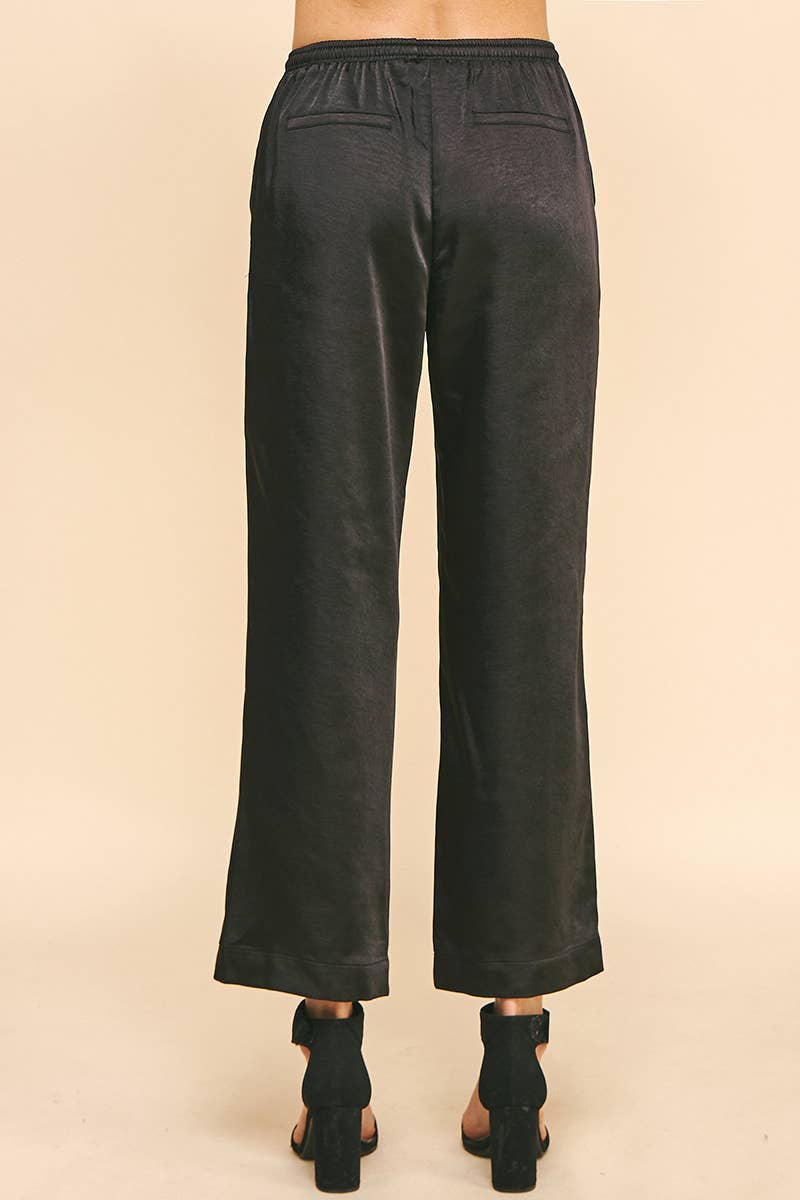NAVY SATIN PANTS