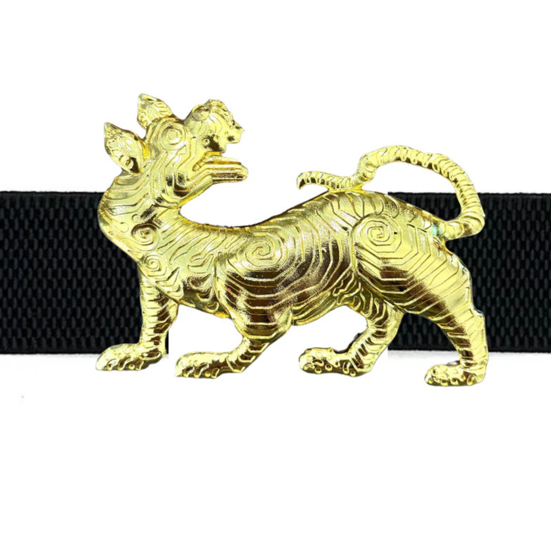 Gold Tibet Tiger Belt Buckle