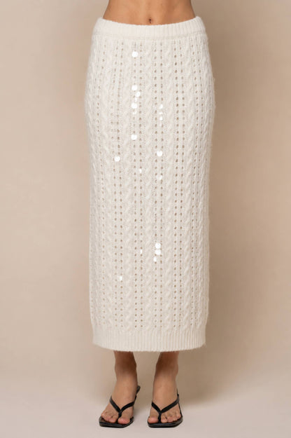 Sweater Maxi Skirt: BLACK / S