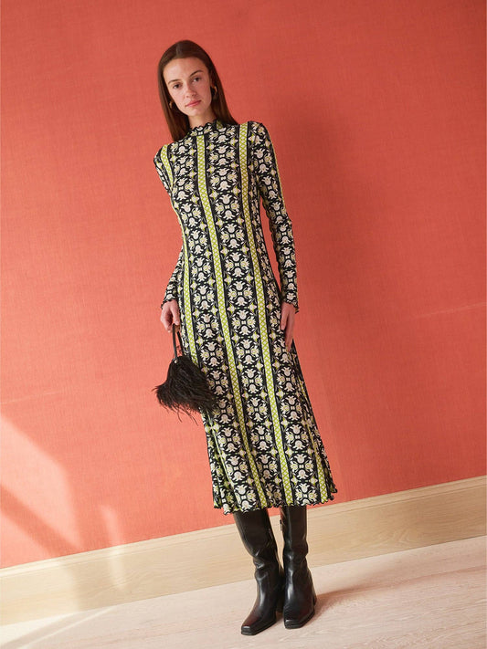 Millie Dress - Fleur de Lune Black