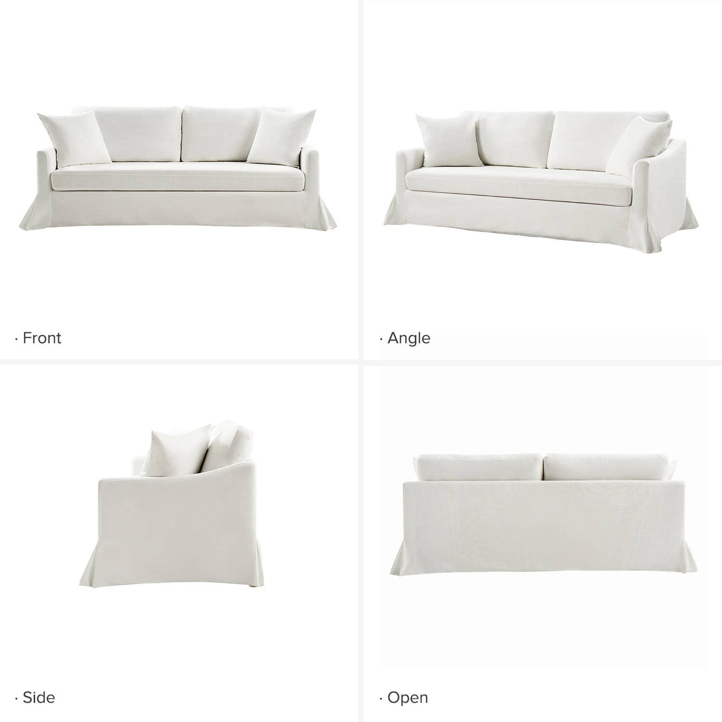 Patrice Slipcovered Sofa: White