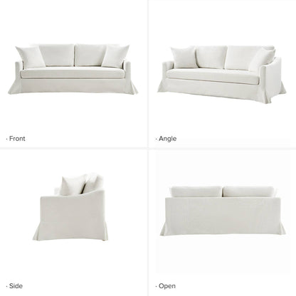 Patrice Slipcovered Sofa: White