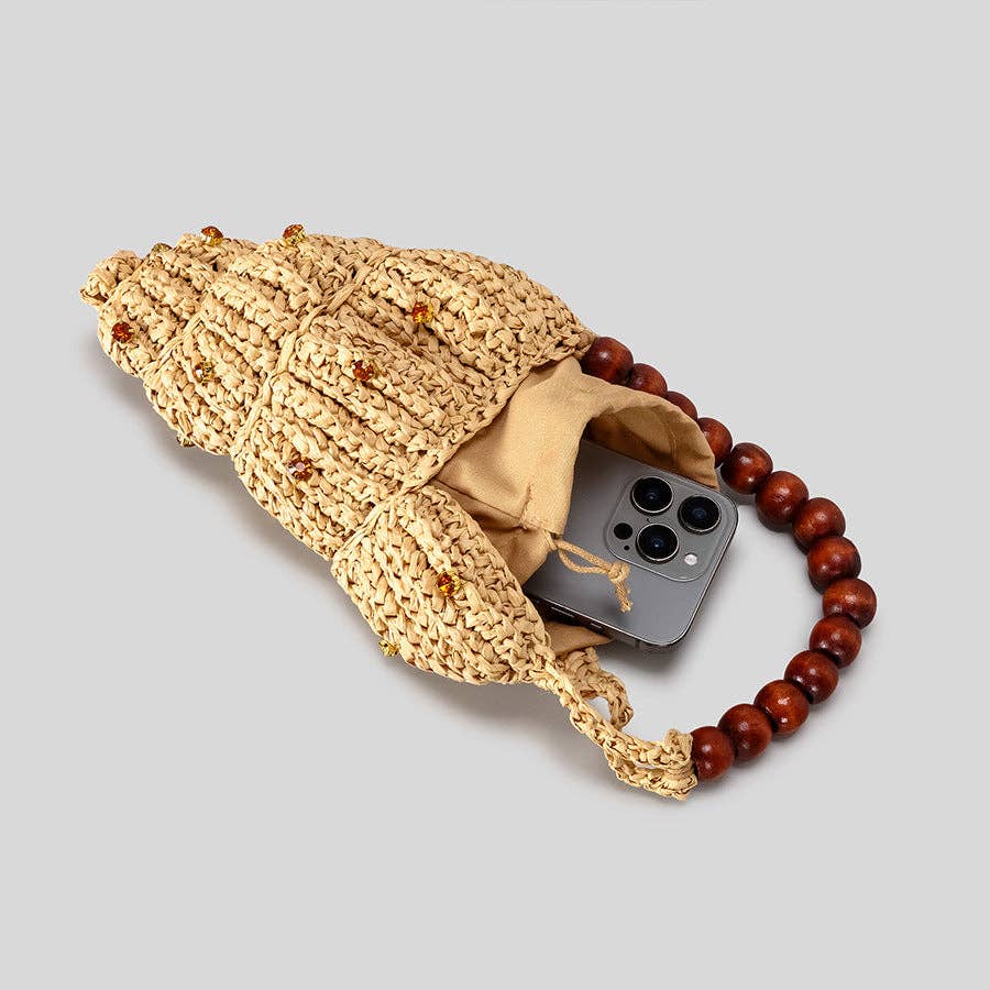 Raffia Seashell Mini Purse