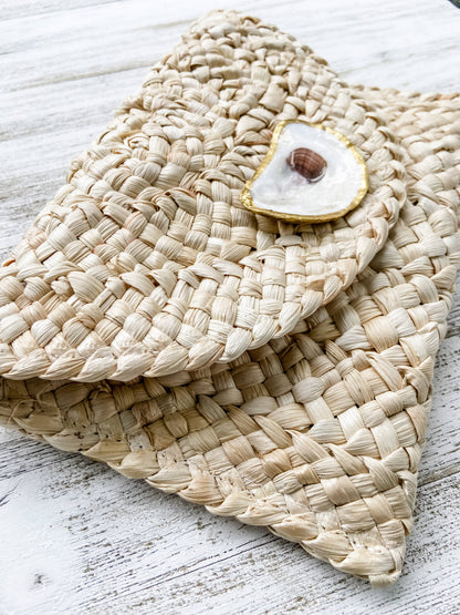 Natural Oyster Shell Clutch