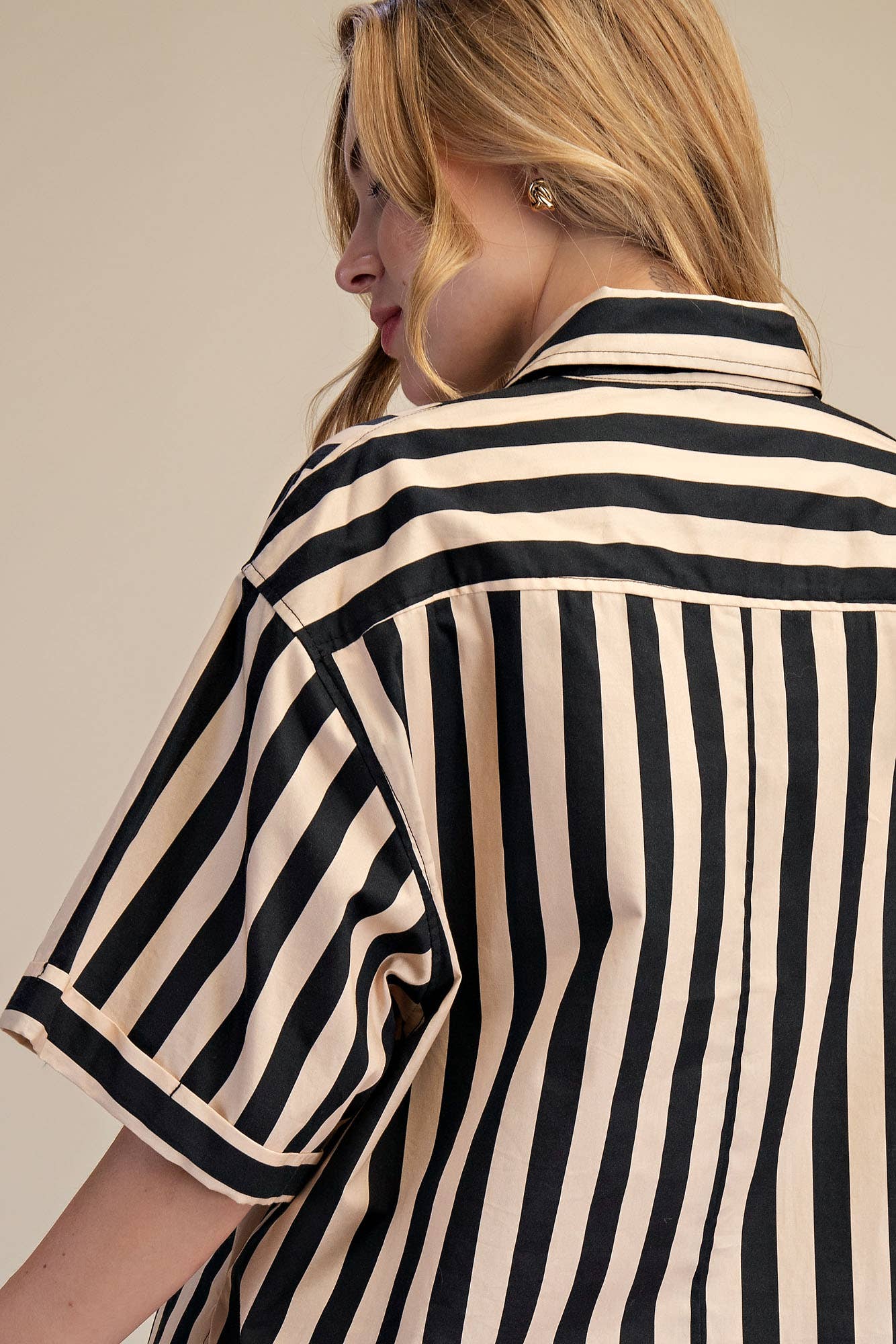 Black & White Striped Short Set