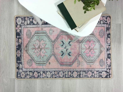 Ziana Pink & Gray Turkish Rug 2x3’