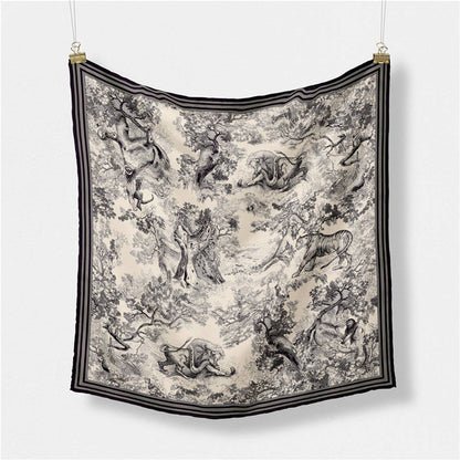 Black & White Silk Scarf