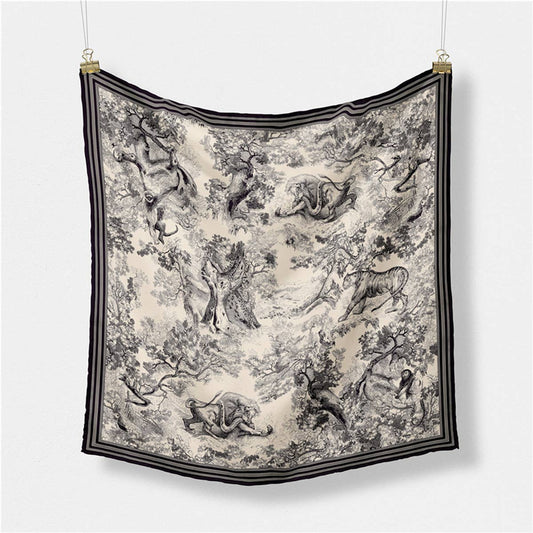 Black & White Silk Scarf