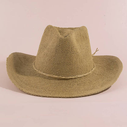 Straw Cowboy Hat - Dark Brown