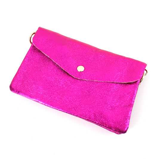 Fuchsia Leather Crossbody Bag