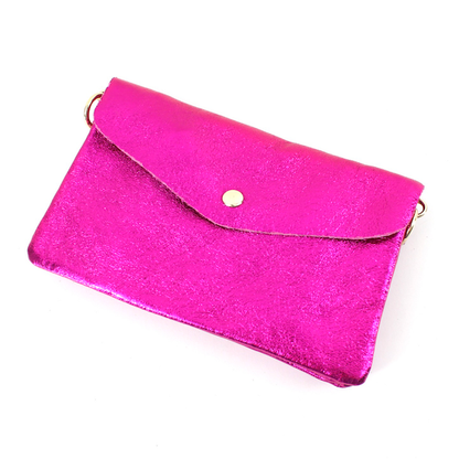 Blue Leather Crossbody Bag