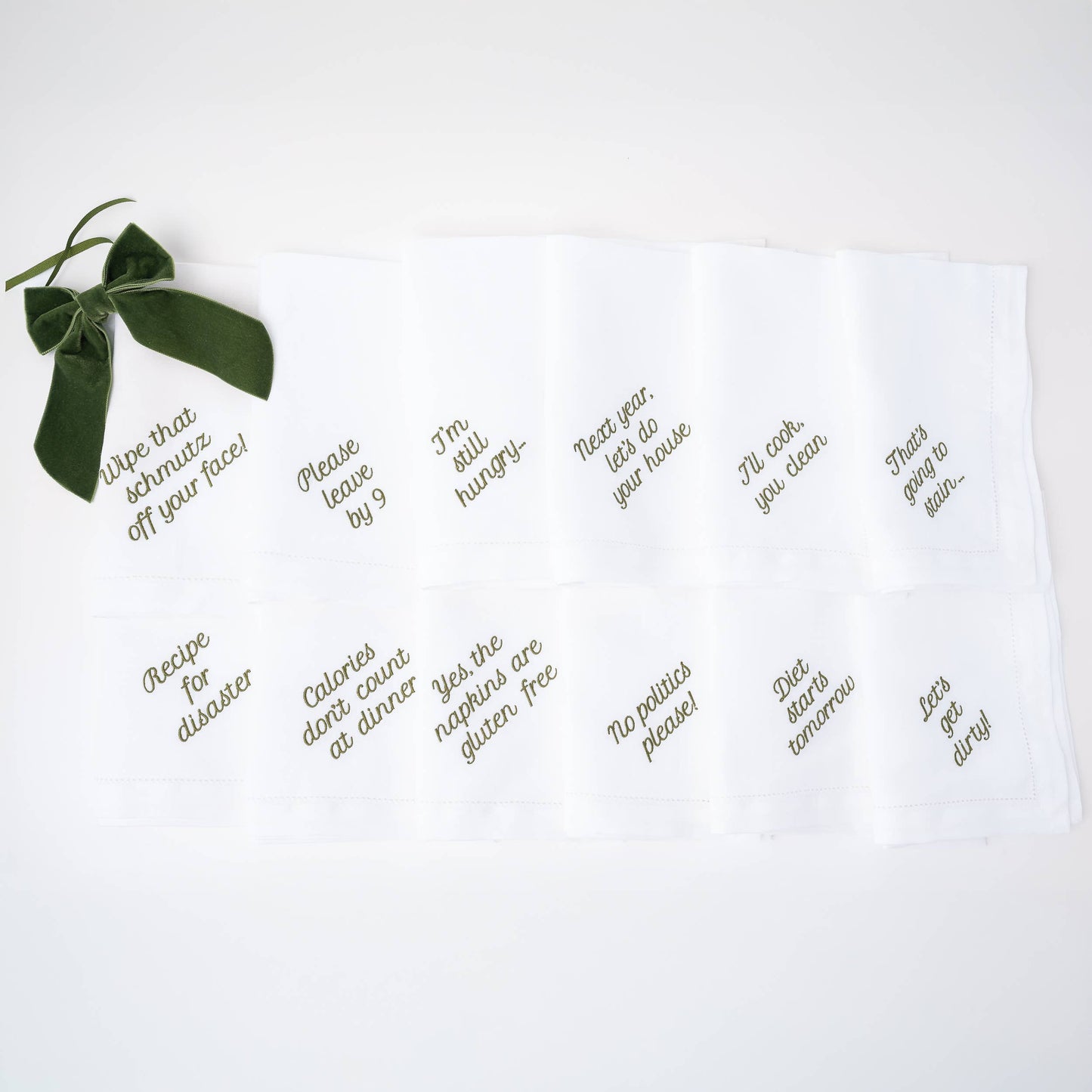 Mixed Messages Linen Dinner Napkins – Set of 12: Dusty Rose