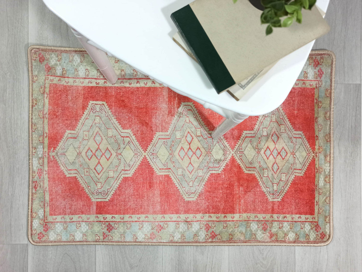 Red & Beige Turkish 2x3 Rug