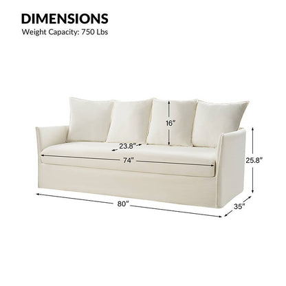 Slipcovered Sofa: White