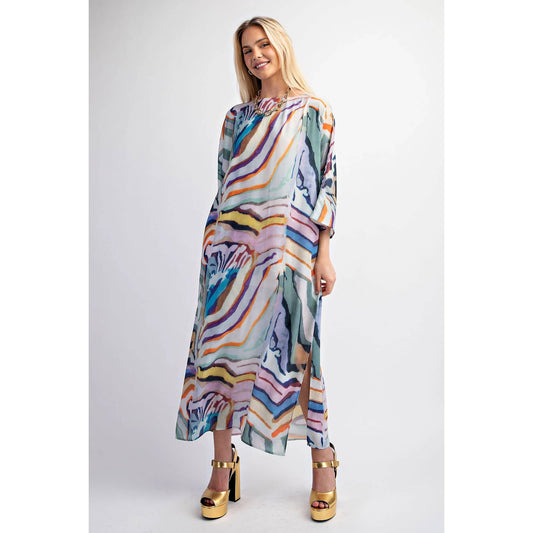 Abstract Watercolor Caftan