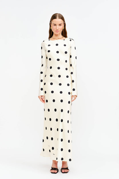 Cream Poka Dot Dress