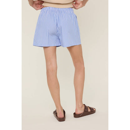 BLUE & WHITE STRIPED SHORTS