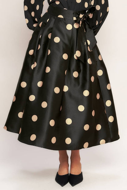 Poka Dot Midi Skirt