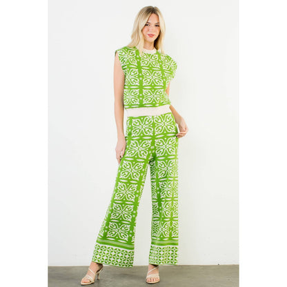 Green Sleeveless Knit Top