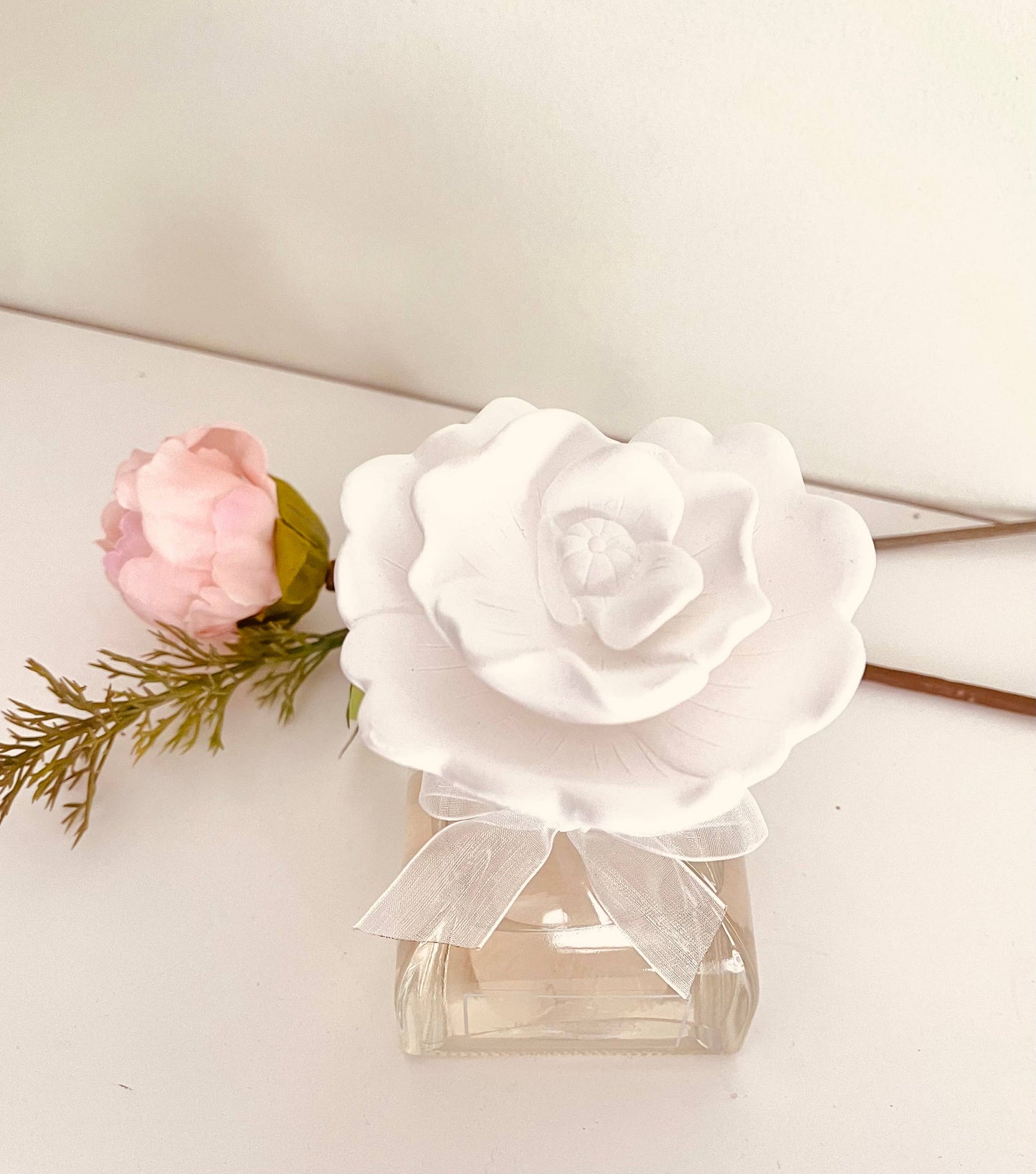 Rose Ceramic Flower Diffuser Set