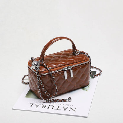 Elegant Gold Quilted Square Box Crossbody Handbag MK2LEC6W10BBG508: Gold