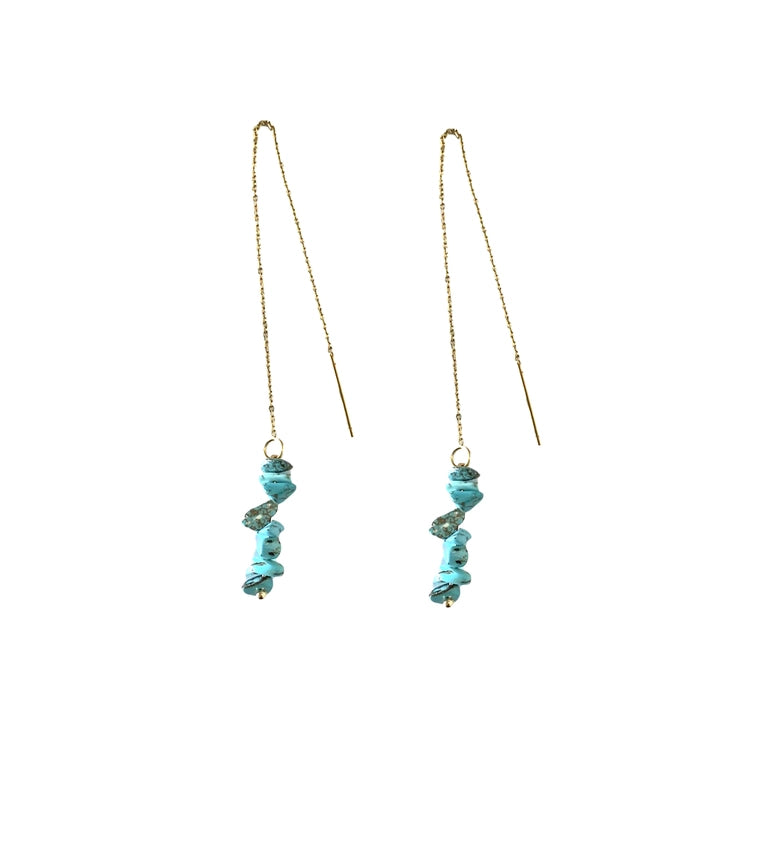 Turquoise Stacked Threader Earrings