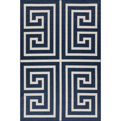 Zirelle Indoor/Outdoor Contemporary Area Rug: Brown / Rectangle / 6' 7" X 9'
