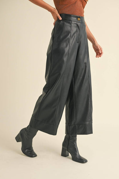 Vegan Leather Black Pants
