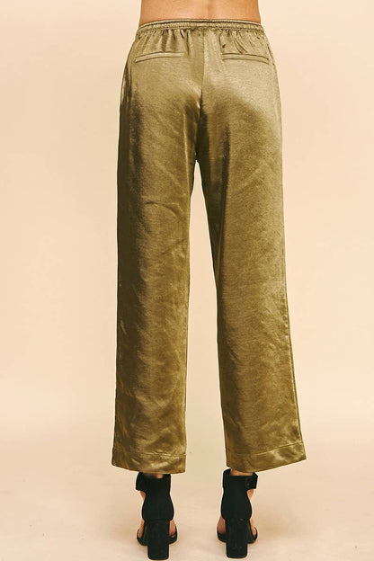 NAVY SATIN PANTS