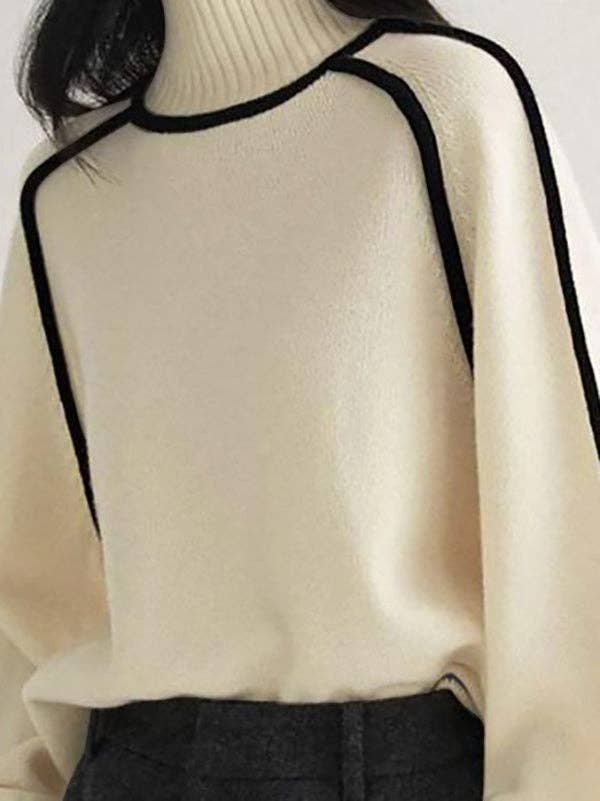 Cream & Black Sweater
