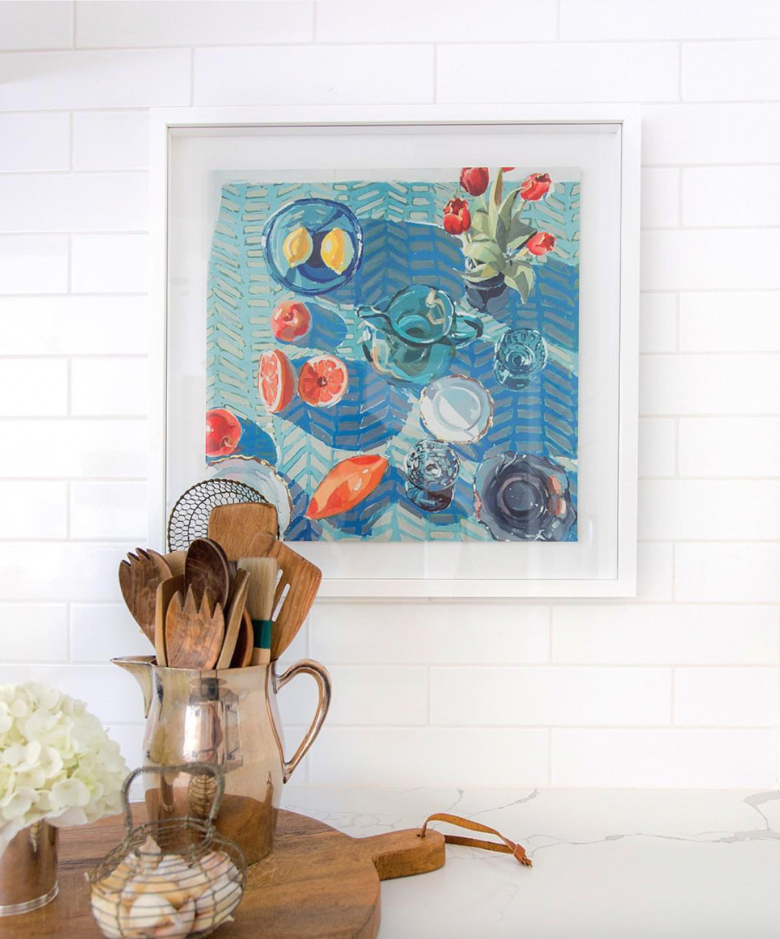 Grapefruit Gathering Print, 18"x18"