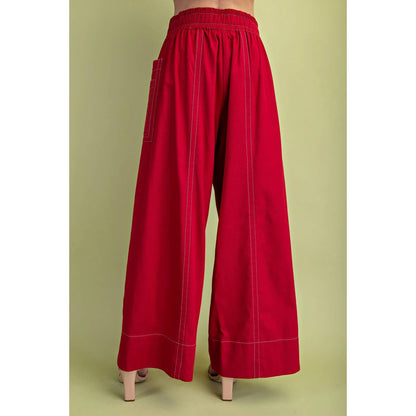 Red Wide Leg Pants
