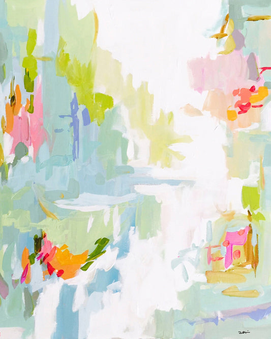 Framed "Lime & Ice" Abstract Print 30" x 40"