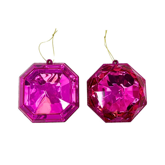 Pink Gem Ornament 4"