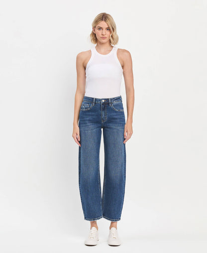 HIGH RISE BARREL JEANS