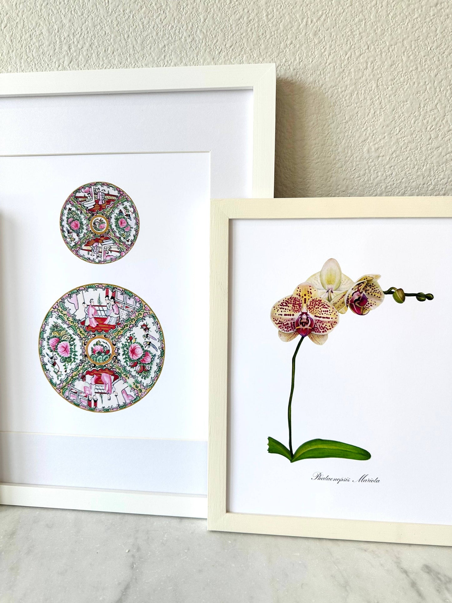 Family Rose Plates Watercolor Print: 11x14"