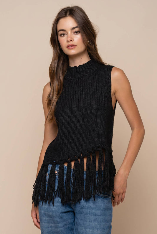 Black Sleeveless Sweater