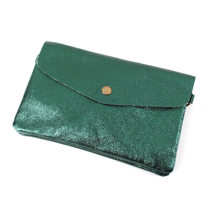 Blue Leather Crossbody Bag