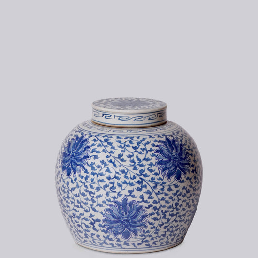 Blue & White Lotus Jar