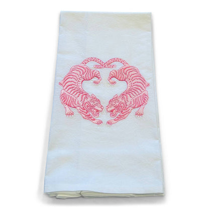 Pink Twin Tigers Towel