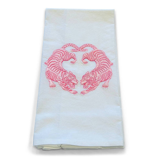Pink Twin Tigers Towel